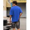 image:imageJMIERR Oversized T Shirts for Men Women Vintage Wash 100 Cotton V Neck Drop Shoulder Tee TopsBlue