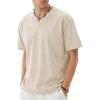 image:imageJMIERR Oversized T Shirts for Men Women Vintage Wash 100 Cotton V Neck Drop Shoulder Tee TopsBeige