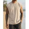 image:imageJMIERR Mens 100 Cotton Sleeveless Tank Tops Cut Off Muscle Gym T Shirts Casual Beach Loose Fit TeesApricot