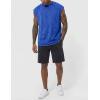 image:imageJMIERR Mens 100 Cotton Sleeveless Tank Tops Cut Off Muscle Gym T Shirts Casual Beach Loose Fit TeesBlue
