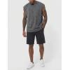 image:imageJMIERR Mens 100 Cotton Sleeveless Tank Tops Cut Off Muscle Gym T Shirts Casual Beach Loose Fit TeesGrey
