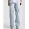 image:imageJMIERR Mens Baggy Jeans Wide Leg Skater Hip Hop Denim Pants Loose Fit StreetwearLight Blue