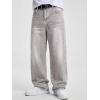 image:imageJMIERR Mens Baggy Jeans Wide Leg Skater Hip Hop Denim Pants Loose Fit StreetwearLight Grey