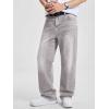 image:imageJMIERR Mens Baggy Jeans Wide Leg Skater Hip Hop Denim Pants Loose Fit StreetwearLight Grey