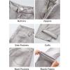 image:imageJMIERR Mens Baggy Jeans Wide Leg Skater Hip Hop Denim Pants Loose Fit StreetwearLight Grey