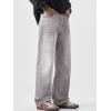 image:imageJMIERR Mens Baggy Jeans Wide Leg Skater Hip Hop Denim Pants Loose Fit StreetwearLight Grey