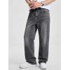 image:imageJMIERR Mens Baggy Jeans Wide Leg Skater Hip Hop Denim Pants Loose Fit StreetwearMedium Grey