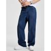 image:imageJMIERR Mens Baggy Jeans Wide Leg Skater Hip Hop Denim Pants Loose Fit StreetwearNavy Blue