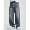 image:imageJMIERR Mens Baggy Jeans Wide Leg Skater Hip Hop Denim Pants Loose Fit StreetwearRetro Blue