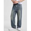 image:imageJMIERR Mens Baggy Jeans Wide Leg Skater Hip Hop Denim Pants Loose Fit StreetwearRetro Blue