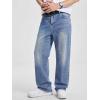 image:imageJMIERR Mens Baggy Jeans Wide Leg Skater Hip Hop Denim Pants Loose Fit StreetwearSky Blue