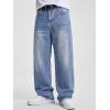 image:imageJMIERR Mens Baggy Jeans Wide Leg Skater Hip Hop Denim Pants Loose Fit StreetwearSky Blue