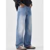 image:imageJMIERR Mens Baggy Jeans Wide Leg Skater Hip Hop Denim Pants Loose Fit StreetwearSky Blue
