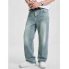 image:imageJMIERR Mens Baggy Jeans Wide Leg Skater Hip Hop Denim Pants Loose Fit StreetwearStone Blue