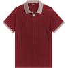 image:imageJMIERR Mens Casual Short Sleeve Cable Knit Texture Polo Shirts Cotton Stretch Johnny Collar Tee Summer Vacation Golf ShirtsBurgundy