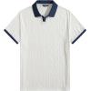 image:imageJMIERR Mens Casual Short Sleeve Cable Knit Texture Polo Shirts Cotton Stretch Johnny Collar Tee Summer Vacation Golf ShirtsWhite