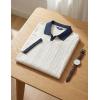 image:imageJMIERR Mens Casual Short Sleeve Cable Knit Texture Polo Shirts Cotton Stretch Johnny Collar Tee Summer Vacation Golf ShirtsWhite
