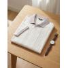 image:imageJMIERR Mens Casual Short Sleeve Cable Knit Texture Polo Shirts Cotton Stretch Johnny Collar Tee Summer Vacation Golf ShirtsWhite Collar