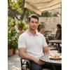 image:imageJMIERR Mens Casual Short Sleeve Cable Knit Texture Polo Shirts Cotton Stretch Johnny Collar Tee Summer Vacation Golf ShirtsWhite Collar