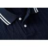 image:imageJMIERR Mens Polo Shirt Textured Knit Button Casual Short Sleeve Summer Vacation Beach Stretchy Golf ShirtsNavy Stripe