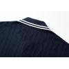 image:imageJMIERR Mens Polo Shirt Textured Knit Button Casual Short Sleeve Summer Vacation Beach Stretchy Golf ShirtsNavy Stripe
