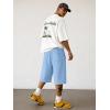 image:imageJMIERR 2026 Mens Baggy Sweat Shorts Lightweight Under Knee Casual Raw Hem Drawstring Y2K Shorts Loose Fit Gym ShortsLight Blue