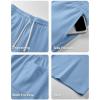 image:imageJMIERR 2026 Mens Baggy Sweat Shorts Lightweight Under Knee Casual Raw Hem Drawstring Y2K Shorts Loose Fit Gym ShortsLight Blue