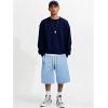 image:imageJMIERR 2026 Mens Baggy Sweat Shorts Lightweight Under Knee Casual Raw Hem Drawstring Y2K Shorts Loose Fit Gym ShortsLight Blue