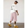 image:imageJMIERR 2026 Mens Baggy Sweat Shorts Lightweight Under Knee Casual Raw Hem Drawstring Y2K Shorts Loose Fit Gym ShortsPink