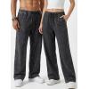 image:imageJMIERR Mens Baggy Sweatpants Wide Leg Acid Washed Cotton Casual PantsBlack