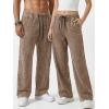 image:imageJMIERR Mens Baggy Sweatpants Wide Leg Acid Washed Cotton Casual PantsBrown