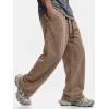 image:imageJMIERR Mens Baggy Sweatpants Wide Leg Acid Washed Cotton Casual PantsBrown