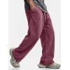 image:imageJMIERR Mens Baggy Sweatpants Wide Leg Acid Washed Cotton Casual PantsBurgundy