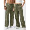 image:imageJMIERR Mens Baggy Sweatpants Wide Leg Acid Washed Cotton Casual PantsJungle Green
