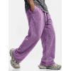 image:imageJMIERR Mens Baggy Sweatpants Wide Leg Acid Washed Cotton Casual PantsPurple
