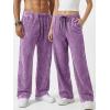 image:imageJMIERR Mens Baggy Sweatpants Wide Leg Acid Washed Cotton Casual PantsPurple