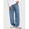 image:imageJMIERR Mens Baggy Sweatpants Wide Leg Acid Washed Cotton Casual PantsSail Blue