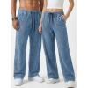image:imageJMIERR Mens Baggy Sweatpants Wide Leg Acid Washed Cotton Casual PantsSail Blue
