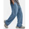 image:imageJMIERR Mens Baggy Sweatpants Wide Leg Acid Washed Cotton Casual PantsSail Blue