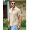 image:imageJMIERR Mens Casual Polo Shirt Short Sleeve Vacation Button Summer Beach Knit Stretchy Golf ShirtsApricot