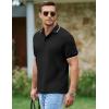 image:imageJMIERR Mens Casual Polo Shirt Short Sleeve Vacation Button Summer Beach Knit Stretchy Golf ShirtsBlack