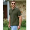 image:imageJMIERR Mens Casual Polo Shirt Short Sleeve Vacation Button Summer Beach Knit Stretchy Golf ShirtsGreen