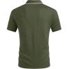 image:imageJMIERR Mens Casual Polo Shirt Short Sleeve Vacation Button Summer Beach Knit Stretchy Golf ShirtsGreen