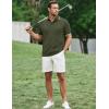 image:imageJMIERR Mens Casual Polo Shirt Short Sleeve Vacation Button Summer Beach Knit Stretchy Golf ShirtsGreen