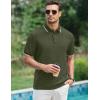 image:imageJMIERR Mens Casual Polo Shirt Short Sleeve Vacation Button Summer Beach Knit Stretchy Golf ShirtsGreen