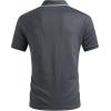 image:imageJMIERR Mens Casual Polo Shirt Short Sleeve Vacation Button Summer Beach Knit Stretchy Golf ShirtsGrey