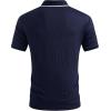image:imageJMIERR Mens Casual Polo Shirt Short Sleeve Vacation Button Summer Beach Knit Stretchy Golf ShirtsNavy Blue