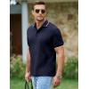 image:imageJMIERR Mens Casual Polo Shirt Short Sleeve Vacation Button Summer Beach Knit Stretchy Golf ShirtsNavy Blue