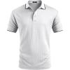 image:imageJMIERR Mens Casual Polo Shirt Short Sleeve Vacation Button Summer Beach Knit Stretchy Golf ShirtsWhite