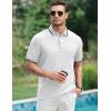 image:imageJMIERR Mens Casual Polo Shirt Short Sleeve Vacation Button Summer Beach Knit Stretchy Golf ShirtsWhite